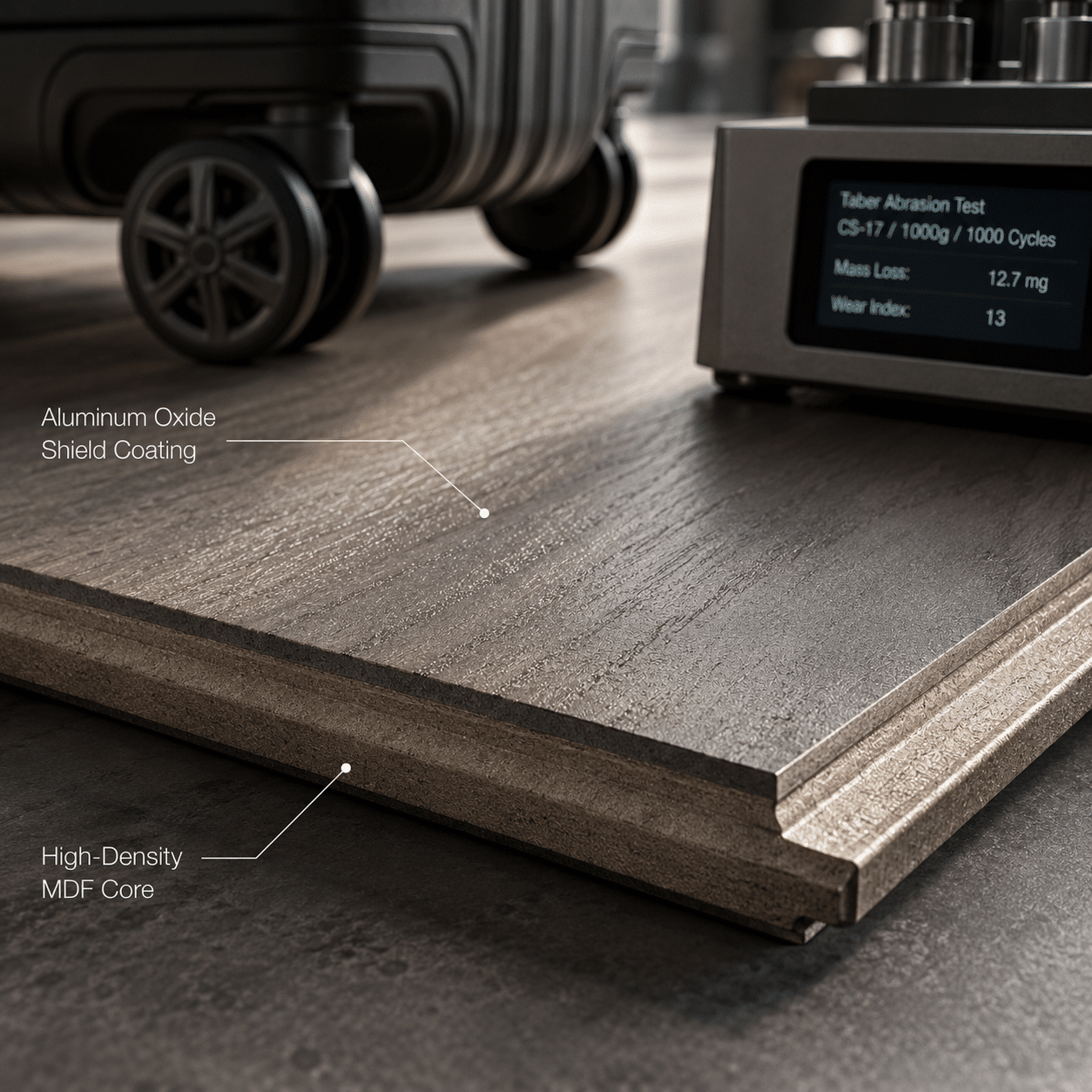 Heavy duty engineered wooden flooring with matte scratch resistant protection