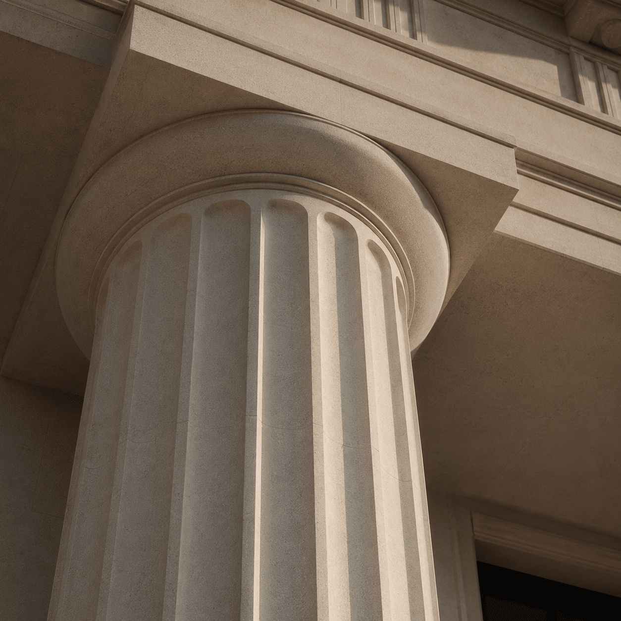 Intricate fluted column component custom-profiled from our premium architectural limestone supply using high-precision CNC multi-axis milling heads.