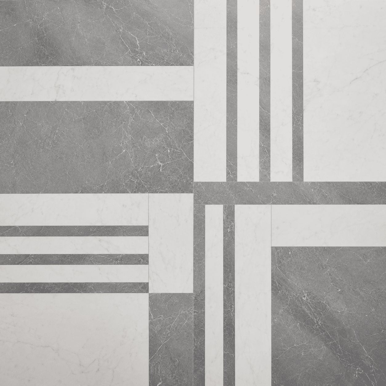 High-precision CNC waterjet geometric layout assembled from premium architectural marble project supply with zero-gap interstitial consistency.