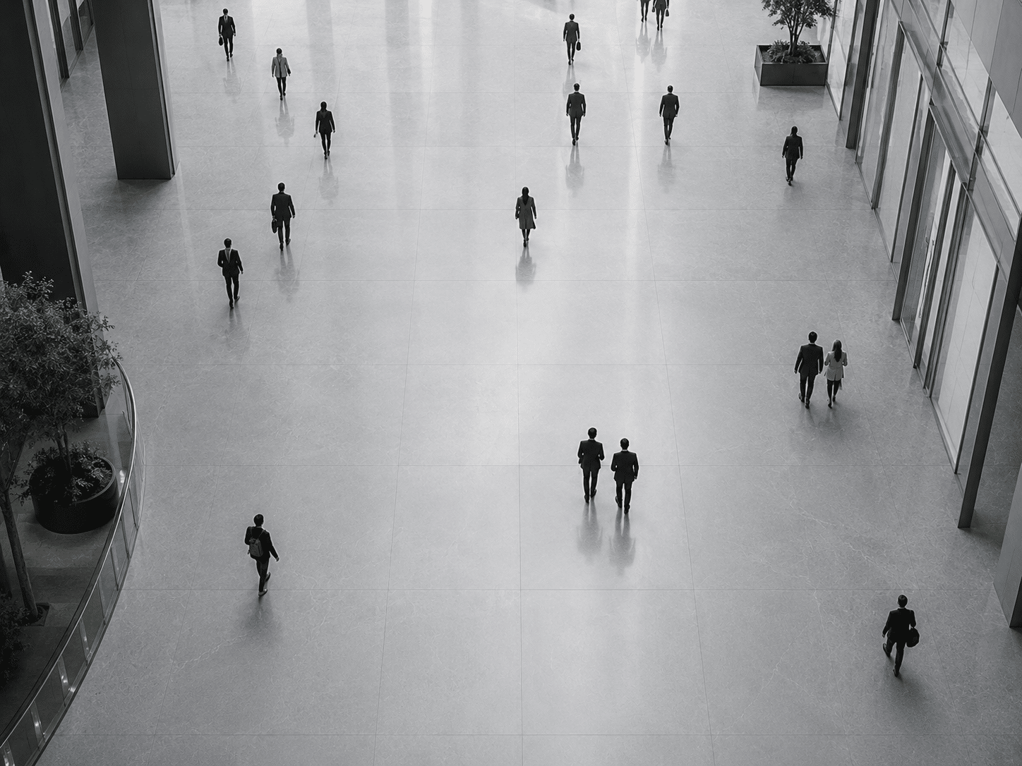 High-traffic full-body commercial vitrified floor tiles installed within a corporate office lobby pavilion.