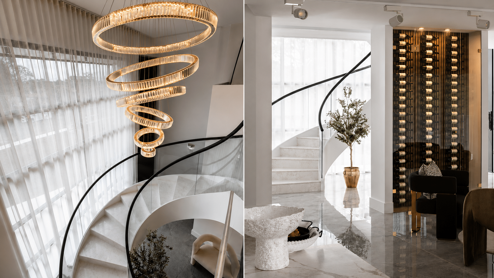 Custom spiral staircase and villa interiors in the Australia project