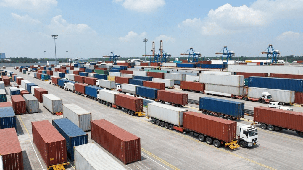 Container terminal supporting international construction material transportation