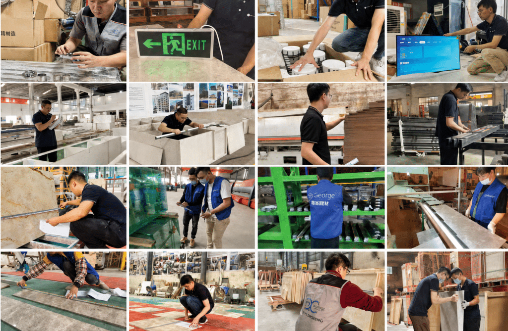 Incoming building materials inspected for model, finish, quantity, damage and certification