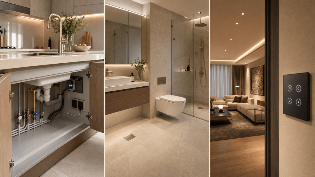 Plumbing sanitary ware kitchen utility lighting and smart home systems