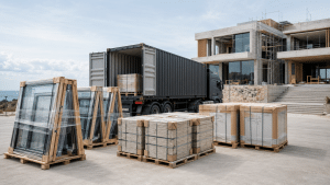 Transporting construction materials from supplier warehouse to project site