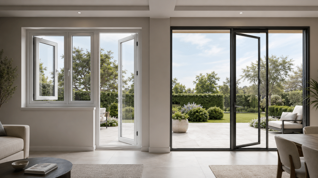 uPVC and aluminum window systems compared in a modern residential project