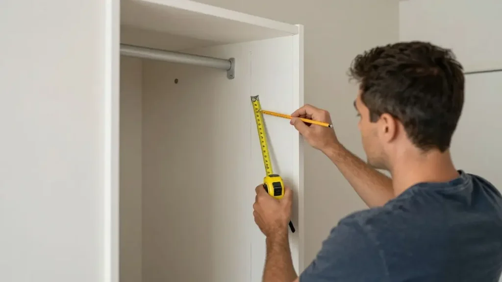 Measuring the finished width and height of a bifold closet door opening