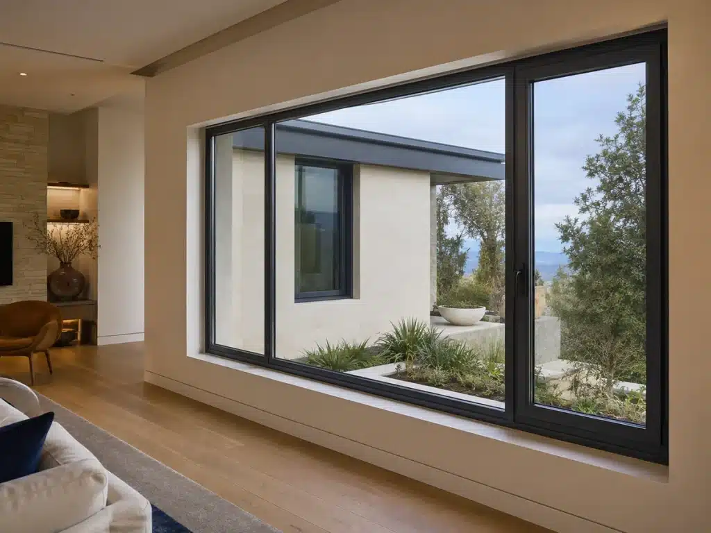 Thermally broken aluminum windows installed in a conditioned building façade